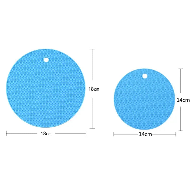 Table mat tool multifunctional kitchen silicone tableware mat, round anti slip and heat-resistant coffee cup coaster, pot holder by HARMONYA STORE