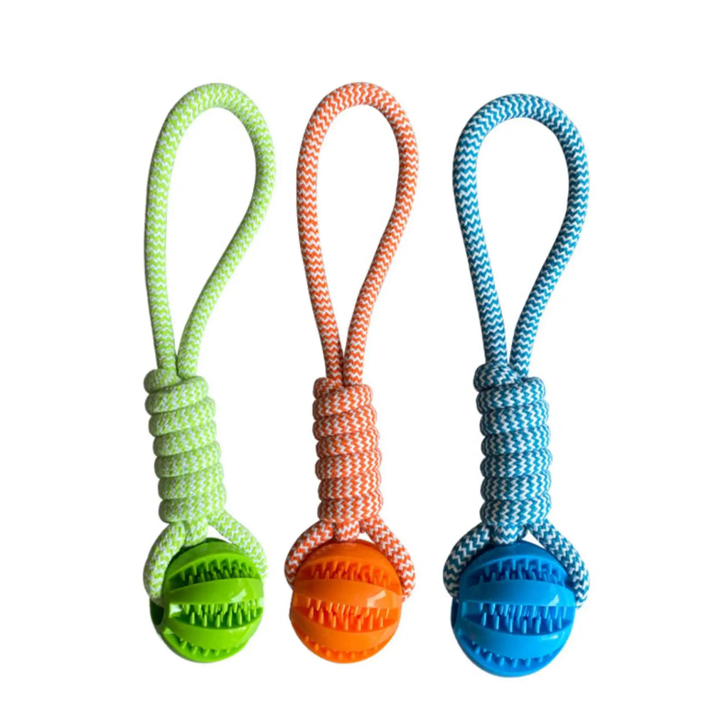 Pet Toy Dog Bite-Resistant Cotton Rope Hand-Held Treat Ball for Teeth Cleaning and Training, Interactive Educational Toy Ball by HARMONYA STORE