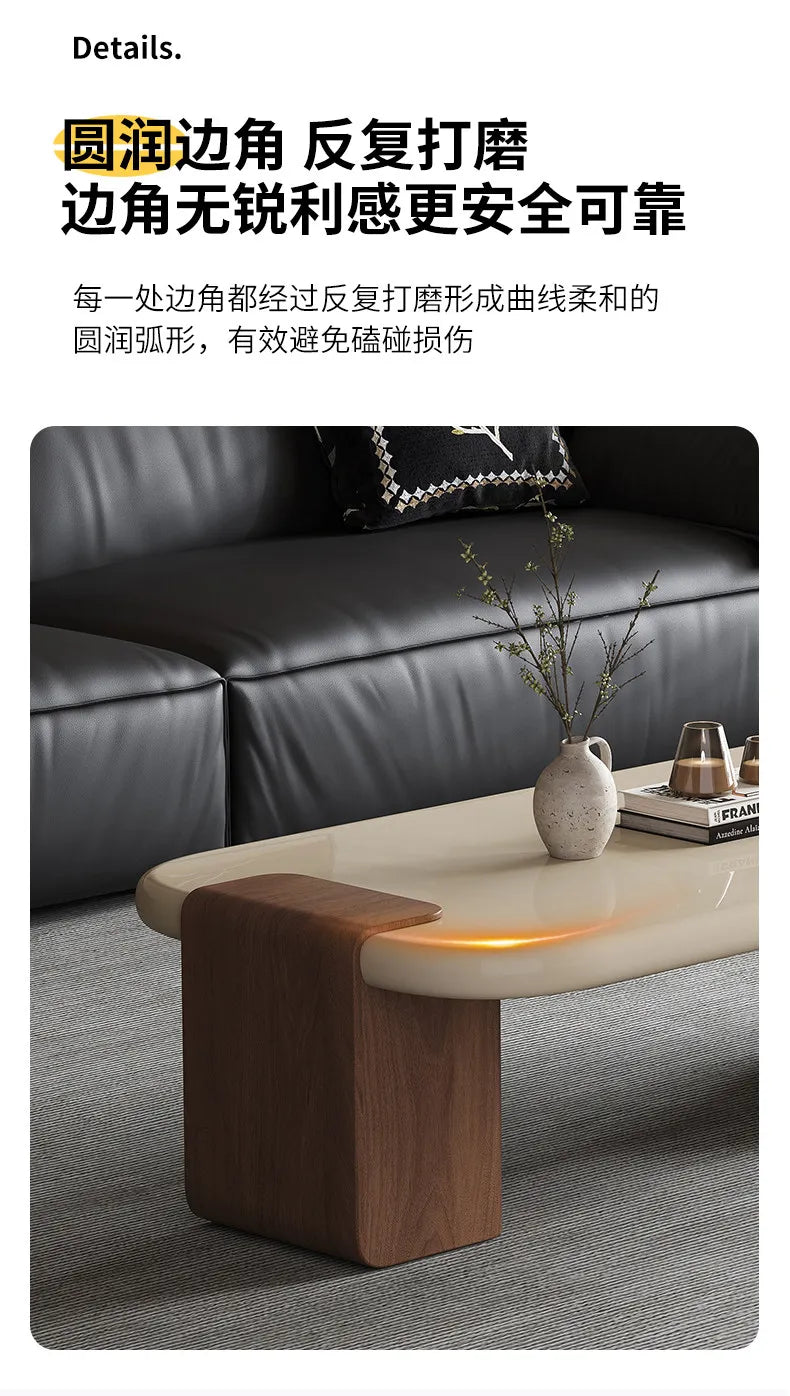 Modern Coffee Table Living Room Small Marble Side Table Glass Round Center Table Nordic Japandi Wabi Sabi Minimalist Furniture by HARMONYA STORE