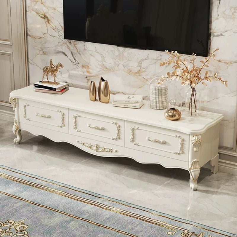 Home Light luxury modern simple 140cm coffee table 180cm TV cabinet combination set side tables tv stand living room furniture by HARMONYA STORE