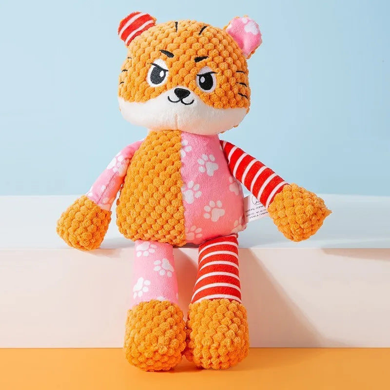Pet Plush Toy Cat Dog Puzzle Toy Cute Animals Bite Resistant Interactive Squeaky Pet Dog Teeth Cleaning Chew Toy Pet Supplies by HARMONYA STORE