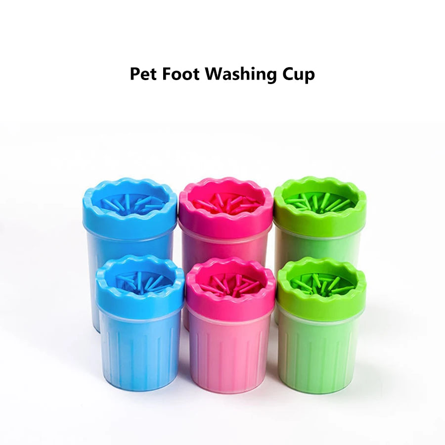1Pc Pet Plastic Foot Wash Cup S L XL Large size silicone brush Dog cat clean foot mud removable cleaning Foot by HARMONYA STORE