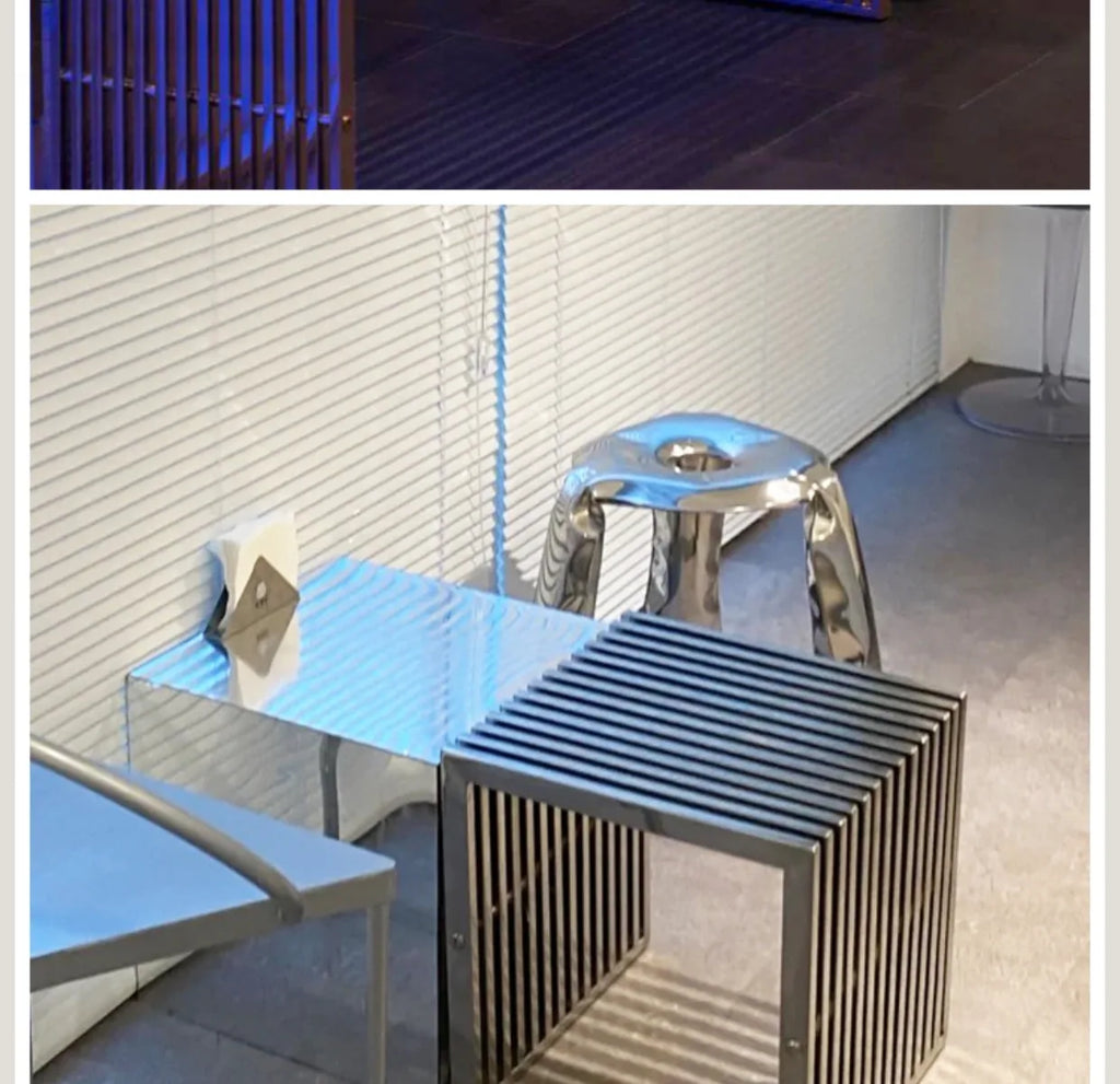 Modern Simple Stainless Steel Side Table Baohaus Medieval Living Room Metal Coffee Table Cafe Small Long Table by HARMONYA STORE