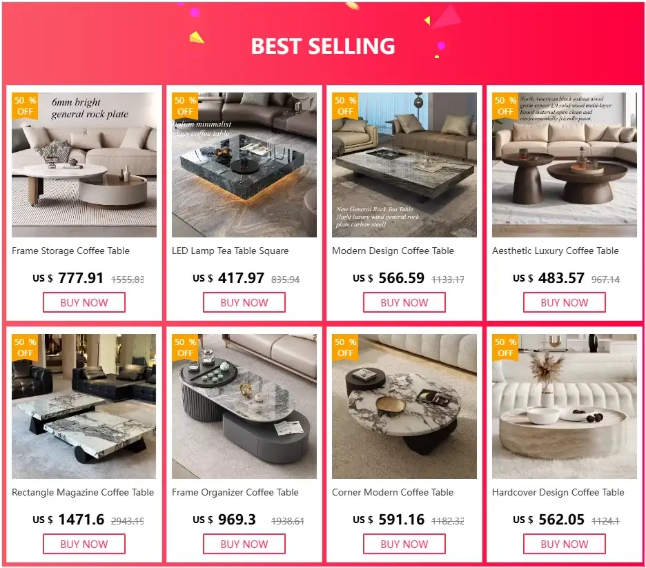 Frame Storage Coffee Table Modern Clear Organizer Ornaments Coffee Table Glam Aesthetic Tavolino Da Salotto Home Furniture by DSERS