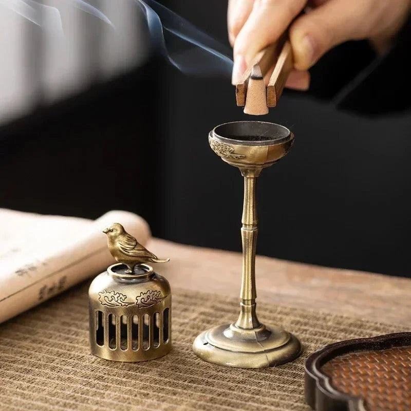 Magpie Hollow Lamp Sandalwood Fragrance Censer Smoking Backflow Incense Holder Tea House Ornaments Study Room Home Decor by HARMONYA STORE