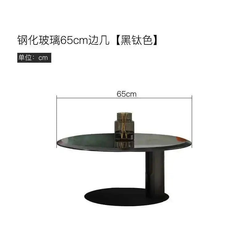 Designer Stainless Steel Coffee Tables European Luxury Round Tea Table Living Room Furniture Italian Tempered Glass Side Table by HARMONYA STORE