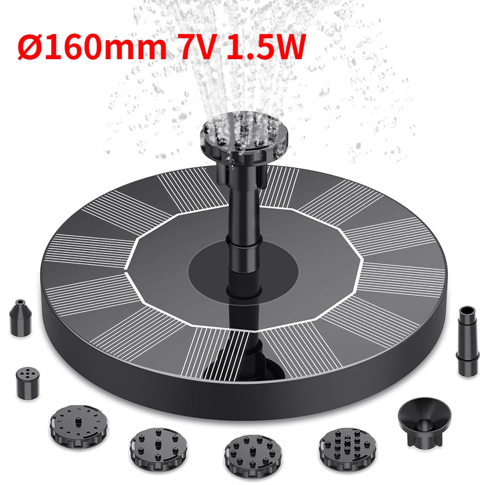 1W/1.5W/2.5W Outdoor Solar Fountain Suitable for Garden Pond Solar Fountain Pump Kit with 6 Nozzles for Garden Decoration by HARMONYA STORE