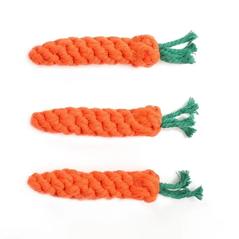 1pc Pet Knot Toy for Dog and Cat Carrot Shape Dog Chew Toys Cotton Rope Toys for Indoor Dogs Cat Toys Dog Accessories by HARMONYA STORE