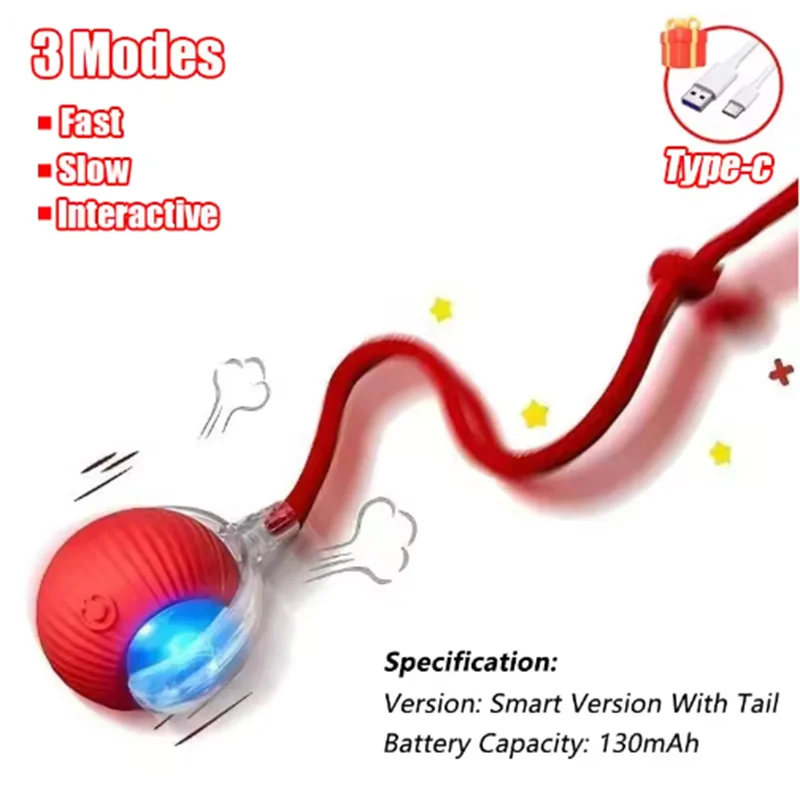 Intelligent interactive cat ball long-lasting and durable easy to clean intelligent obstacle avoidance pet dog toys by HARMONYA STORE