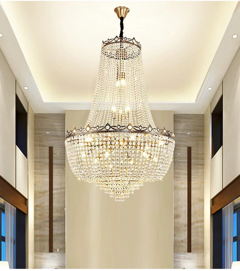 Luxury Crystal Chandeliers Lustre Duplex Loft Home Decorate Ceiling Chandelier Pendant Lights for Living Dining Room Żyrandol by HARMONYA STORE
