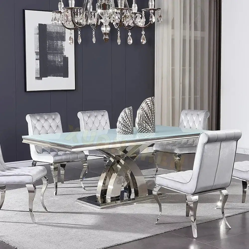 Modern Dining Table Set 6 Seater Marble Table Luxury Dining Tables Living Room, Furniture by DSERS