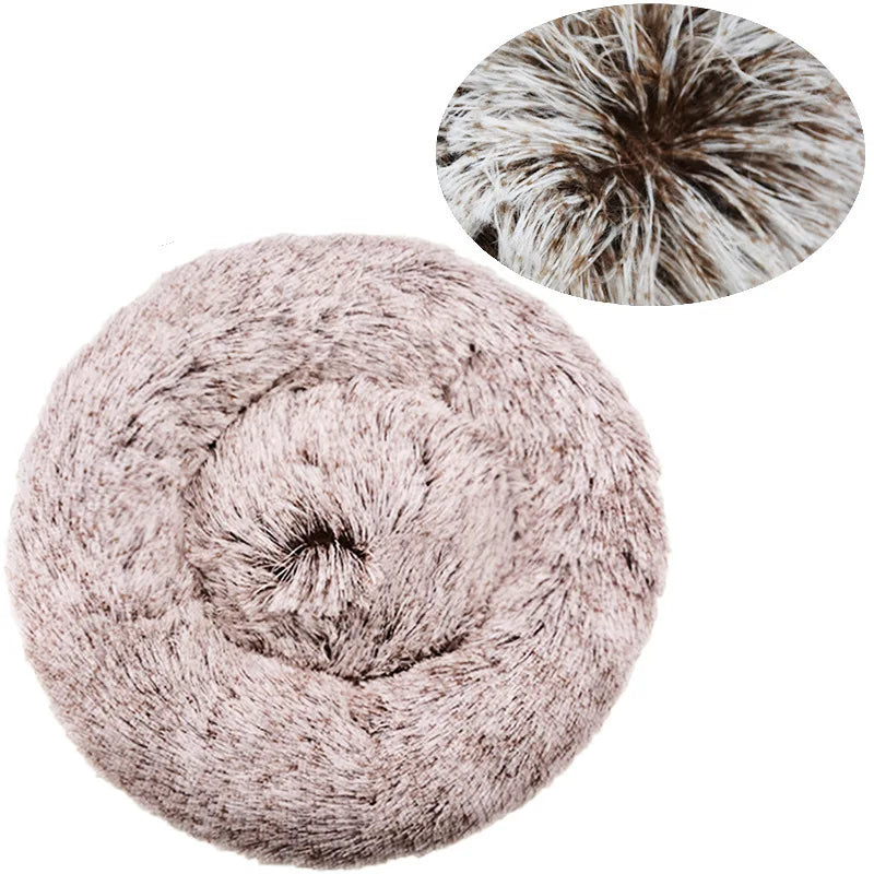 40-90cm 6 Sizes Round Pet Bed for Large Dog Bed Super Soft Cat Bed Plush Dog House for Medium Dog House Winter Warm Sleeping HARMONYA STORE