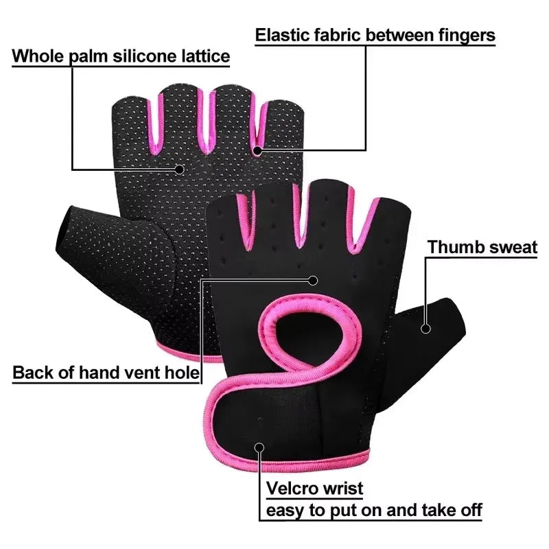 Breathable Half Finger Workout Gloves, Anti-Slip Weight Lifting Gym Gloves, Non-Slip Palm for Cycling, Mountain Climbing, Fitnes by HARMONYA STORE