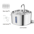 ZYFeeder 2.2L Automatic Cat Water Fountain Square Stainless Steel Pet Water Feeder Dog Water Fountain with window（No 5V 1A Plug） by HARMONYA STORE
