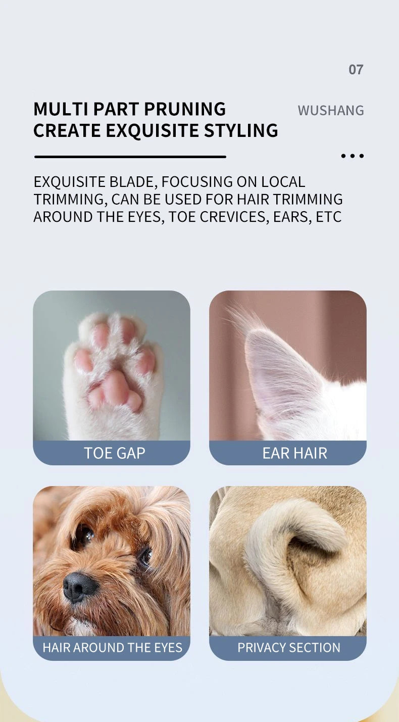 Pet Dog Electric Groomer Trimmer with LED Light Waterproof Pet Foot Hair Trimmer Low Noise Cat Dog Face Foot Ear Hip Paw Shaver by HARMONYA STORE