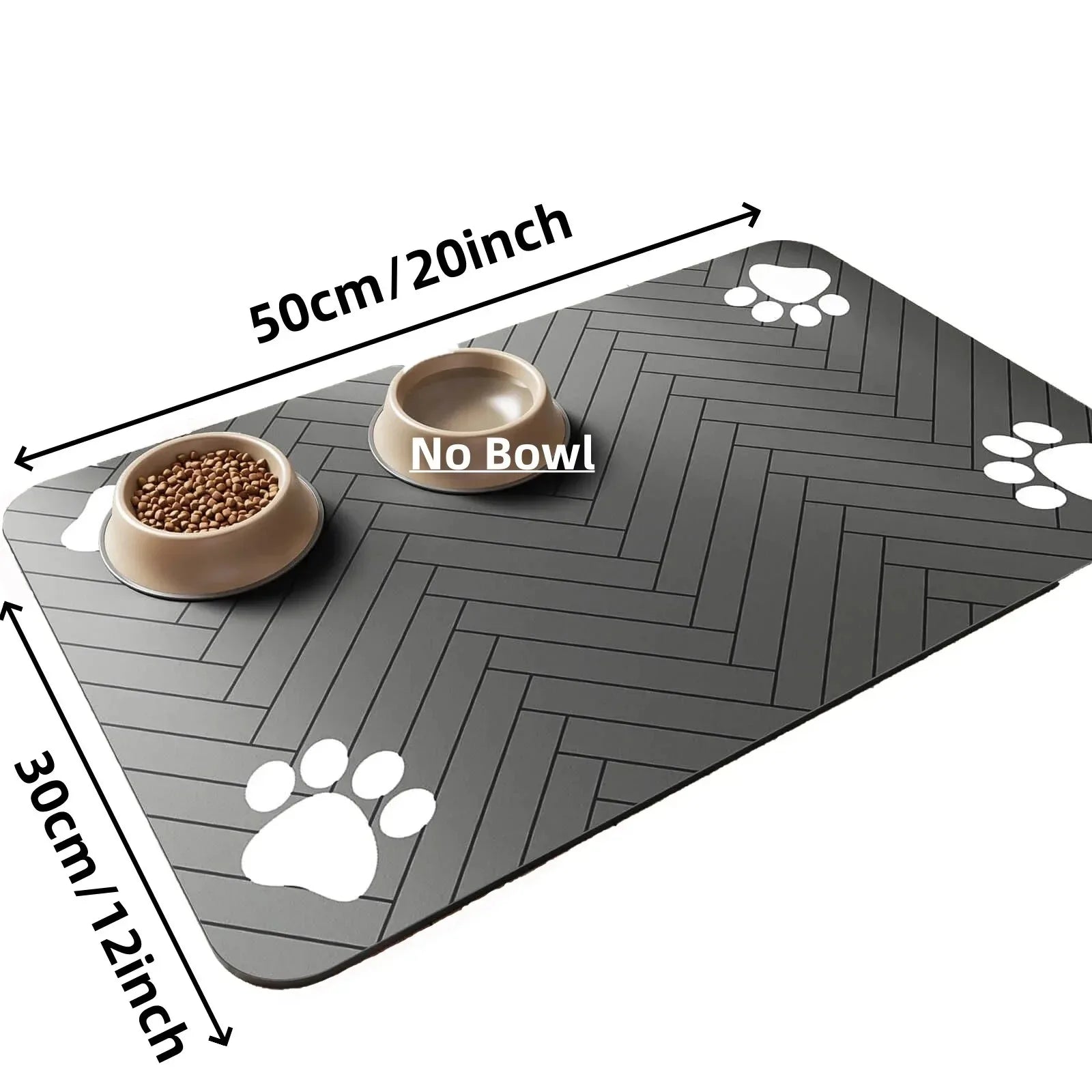 Pet Feeding Mat-Absorbent Pet Placemat Rubber Backing Quick Dry Water Mat for Dog Cat for Food and Water Bowl with Waterproof by HARMONYA STORE