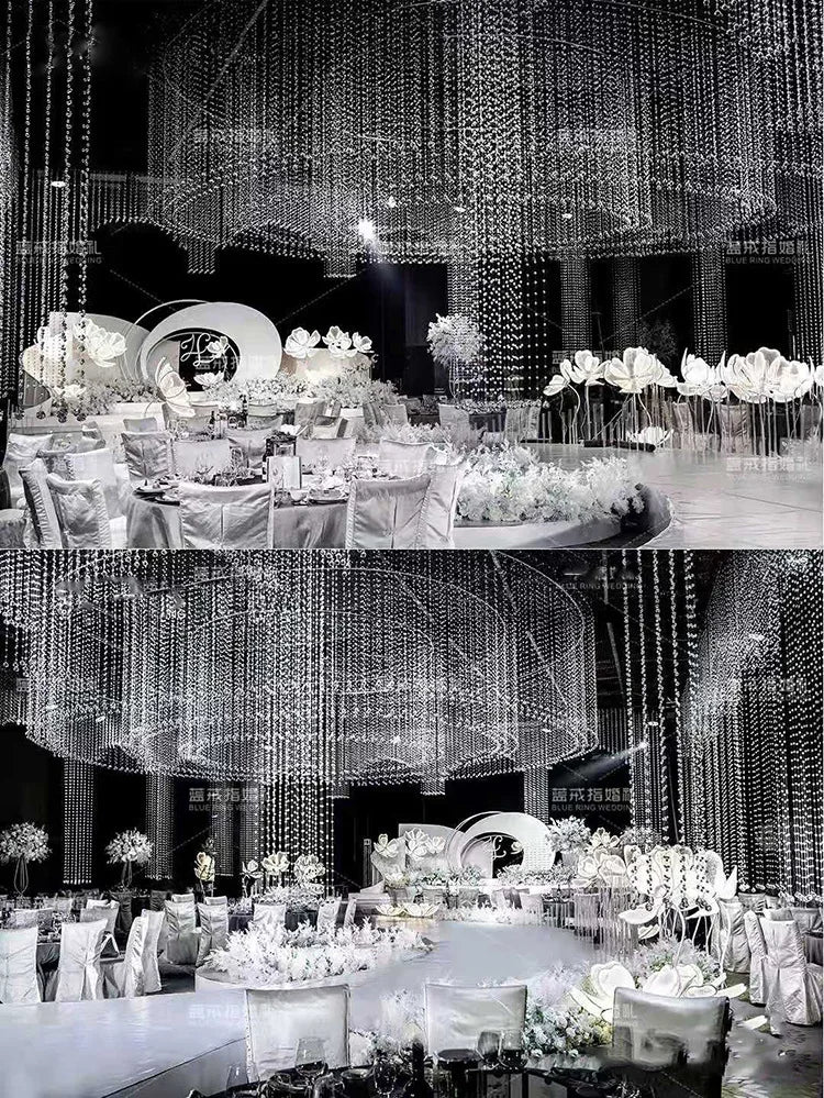 10 Strings Acrylic Bead Curtain Wedding Arrangement Crystal Decoration Home Decorate Pendant Window Stage Crystal Pendant by HARMONYA STORE