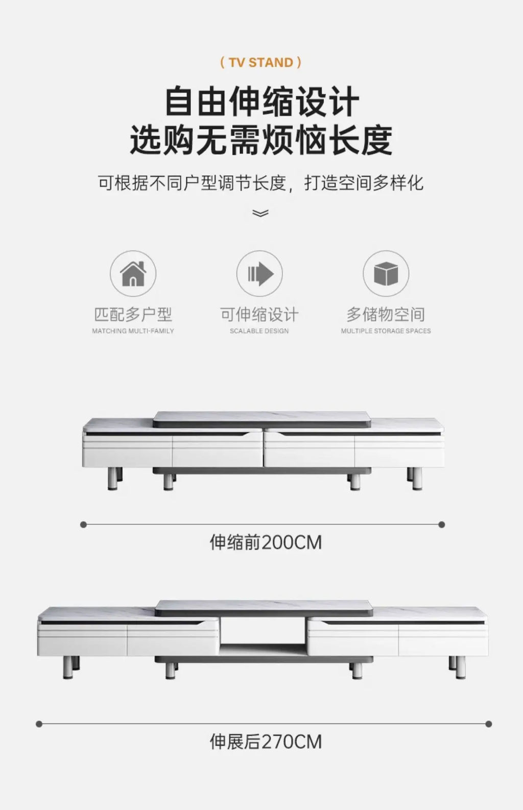 Modern LED TV Stand for Televisions Up Coffee Table Glass Shelves and Drawer Gaming Entertainment Center with Multiple Cabinet by HARMONYA STORE