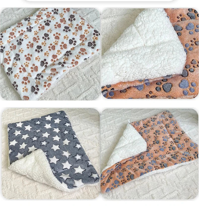 Flannel Pet Sleeping Mat Dog Bed Cat Litter Puppy Bed Dog Sofa Lovely Mattress Cushion for Small Large Dog Blanket For Winter by HARMONYA STORE