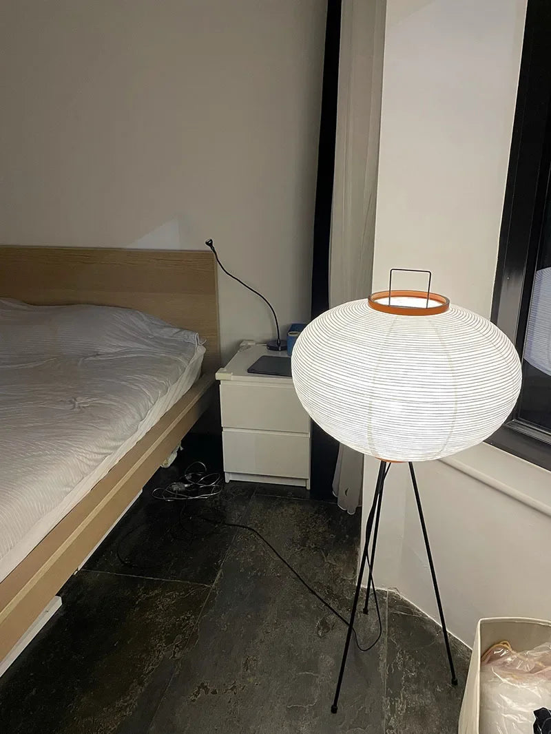 Japanese-style Noguchi Isamu Tea Room Rice Paper Floor Lamp Hotel Bedroom Study Home Decorate Surprised Style Design Table Lamps by HARMONYA STORE