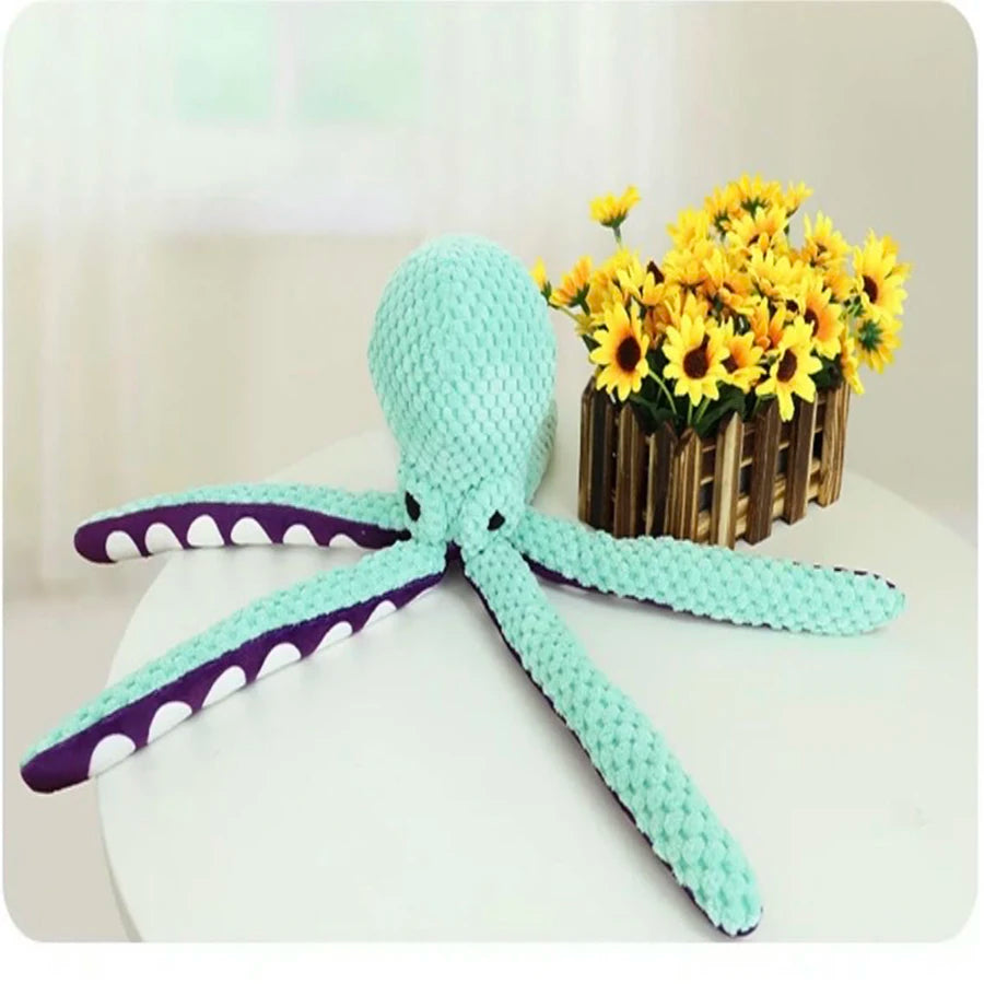 Dog pet plush octopus toy interactive sound anti-demolition home large and small dog boredom companion toy by HARMONYA STORE