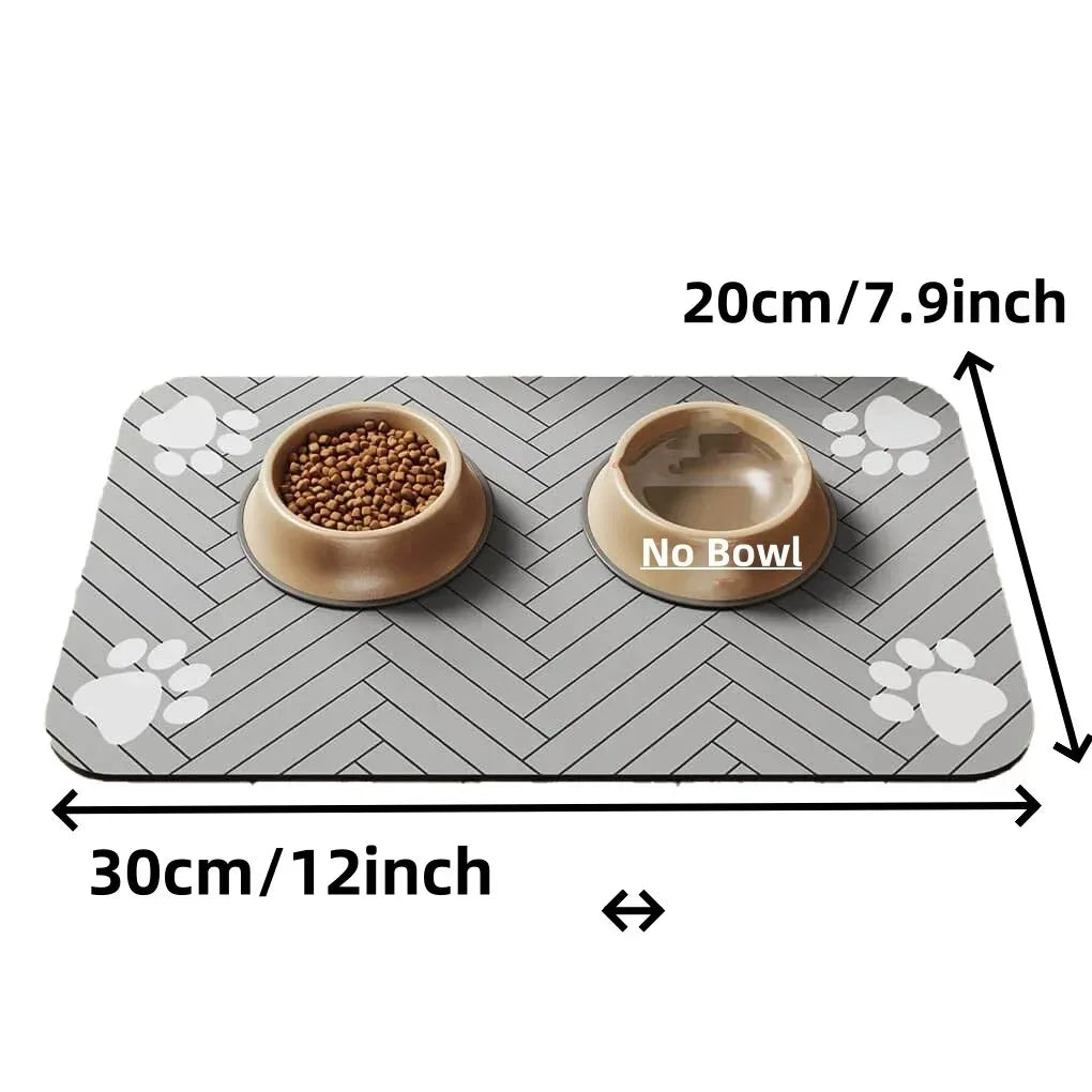 Pet Feeding Mat-Absorbent Pet Placemat Rubber Backing Quick Dry Water Mat for Dog Cat for Food and Water Bowl with Waterproof by HARMONYA STORE