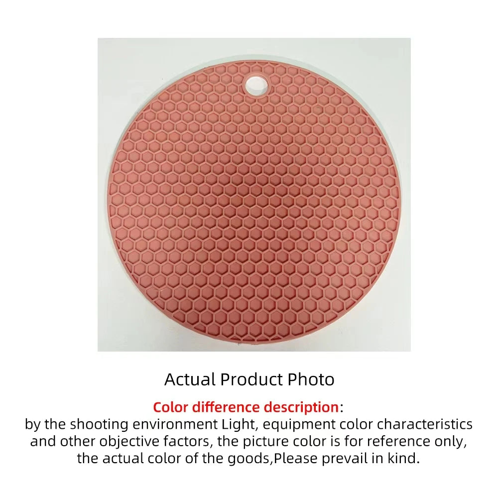 Table mat tool multifunctional kitchen silicone tableware mat, round anti slip and heat-resistant coffee cup coaster, pot holder by HARMONYA STORE