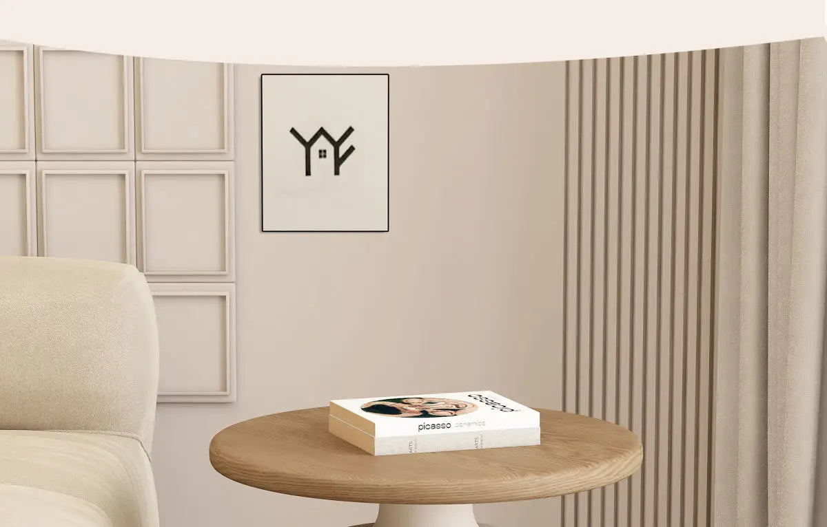 Table Wood Modern Minimalist Round Edge Design Curved White Base Creamy Milk Tea Small Space coffee tables luxury coffee table by HARMONYA STORE