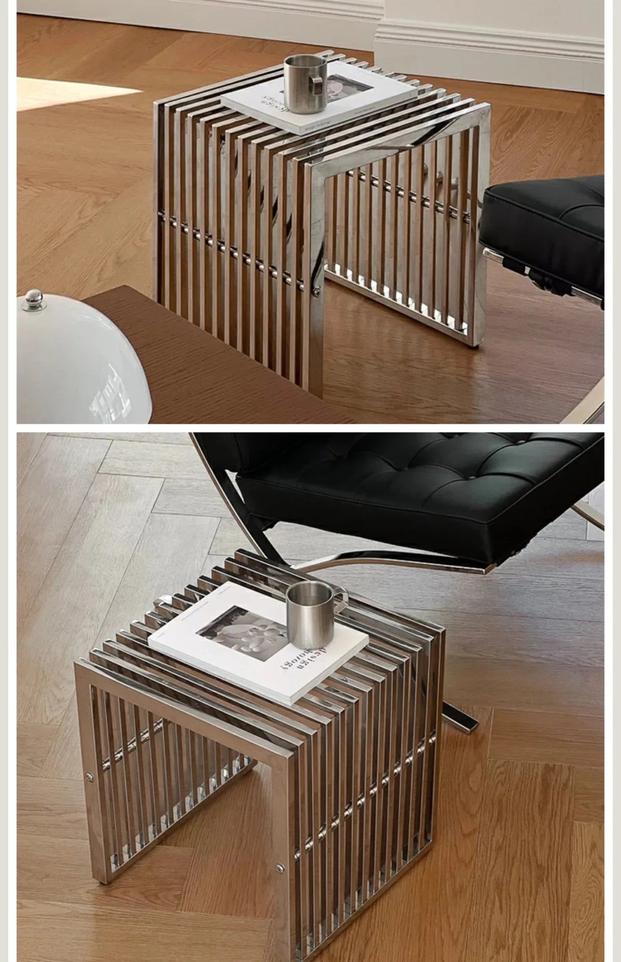 Modern Simple Stainless Steel Side Table Baohaus Medieval Living Room Metal Coffee Table Cafe Small Long Table by HARMONYA STORE