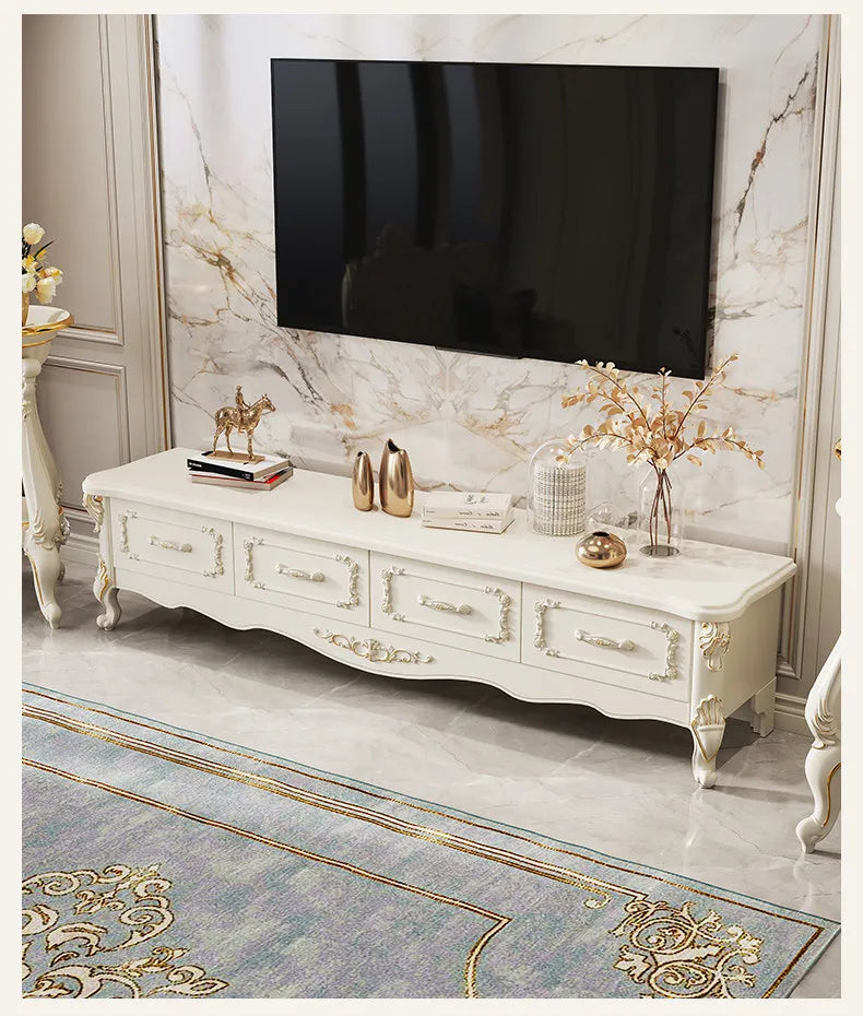 Home Light luxury modern simple 140cm coffee table 180cm TV cabinet combination set side tables tv stand living room furniture by HARMONYA STORE