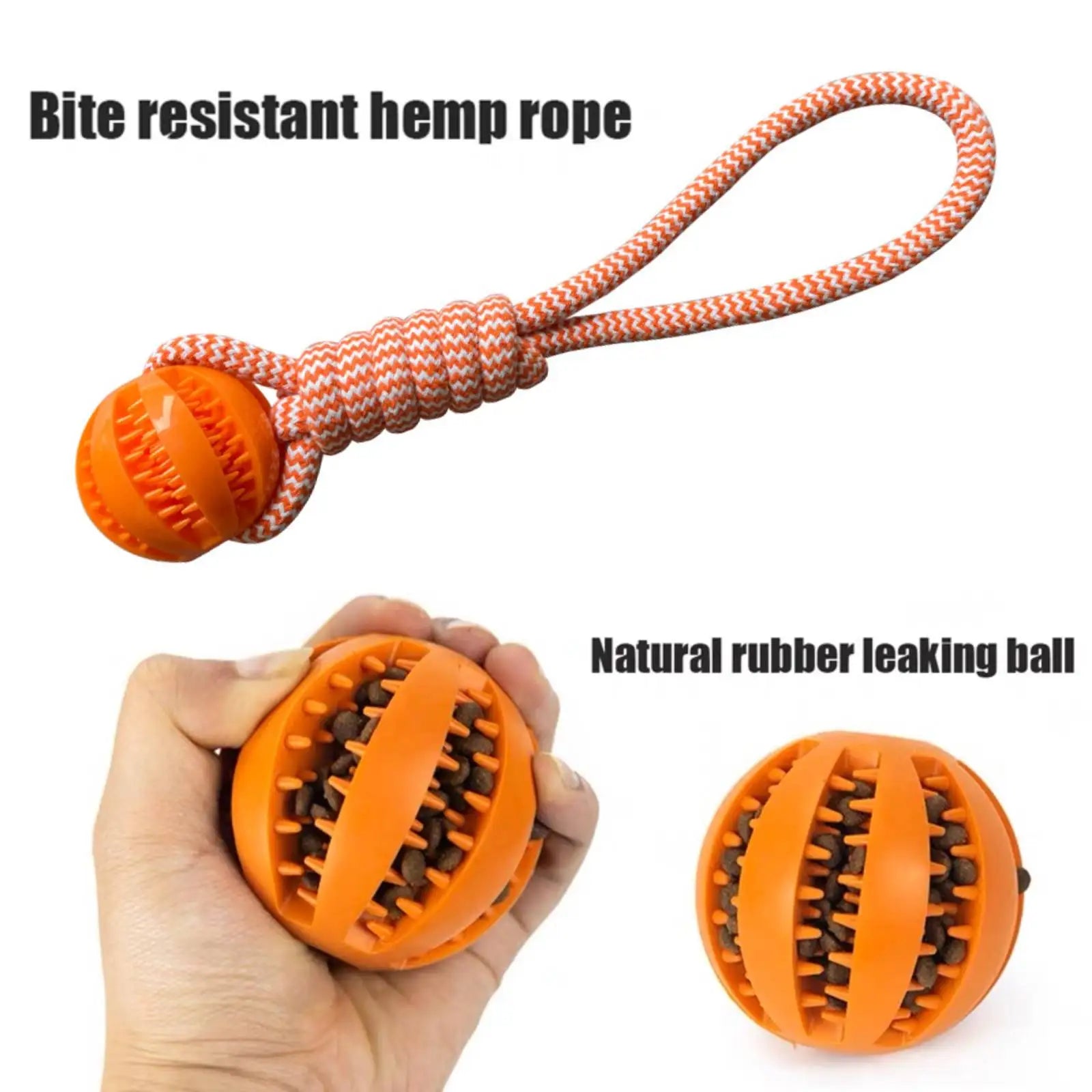 Pet Toy Dog Bite-Resistant Cotton Rope Hand-Held Treat Ball for Teeth Cleaning and Training, Interactive Educational Toy Ball by HARMONYA STORE