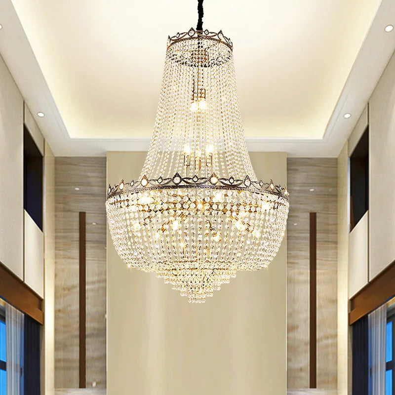 Luxury Crystal Chandeliers Lustre Duplex Loft Home Decorate Ceiling Chandelier Pendant Lights for Living Dining Room Żyrandol by HARMONYA STORE