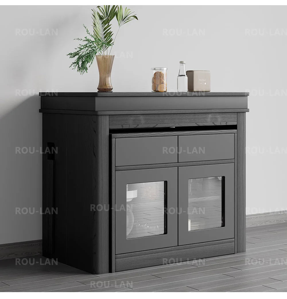 Modern Extendable Dining Table Rectangle Sideboard With Storage by HARMONYA STORE