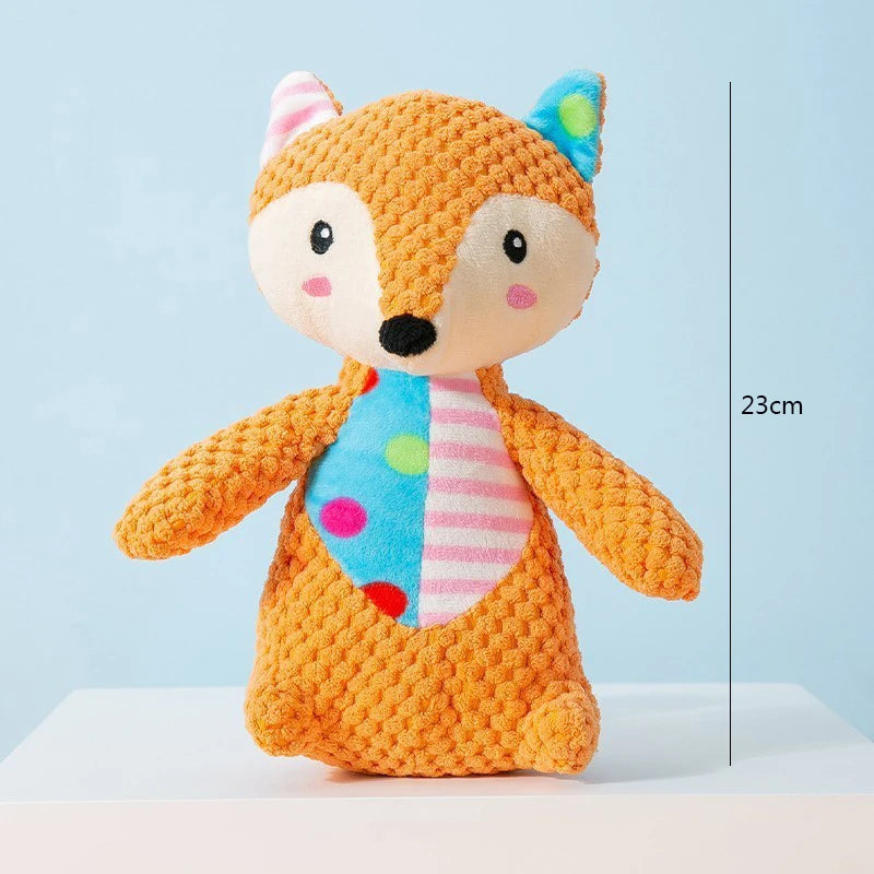Pet Plush Toy Cat Dog Puzzle Toy Cute Animals Bite Resistant Interactive Squeaky Pet Dog Teeth Cleaning Chew Toy Pet Supplies by HARMONYA STORE