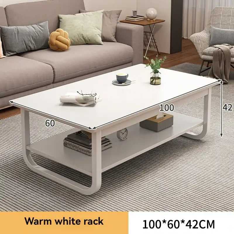 Modern minimalist coffee table, small apartment, living room, sofa, nearby balcony, tea table, rental room, rectangular tea tabl by DSERS
