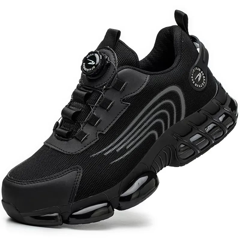 Rotating Button New Safety Shoes Men Anti-smash Anti-puncture Work Shoes Fashion Men Sport Shoes Security Protective Boots Men by HARMONYA STORE