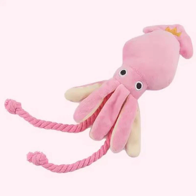 Dog toys; cat toys; sound-emitting cotton rope octopus; durable chew toys for cleaning teeth; interactive pet toys. by HARMONYA STORE