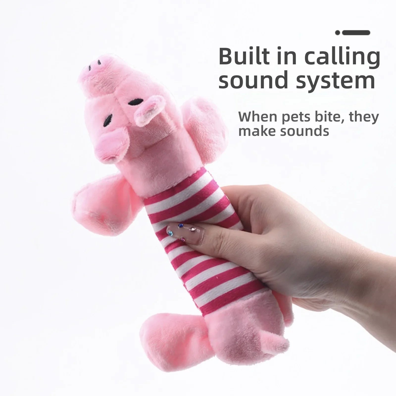 Pet Dogs, Cats, Plush Cartoon Embroidery, Bite Resistant and Stress Relieving, Ducks, Pigs, Elephants, Cute Vocalizations Toys by HARMONYA STORE