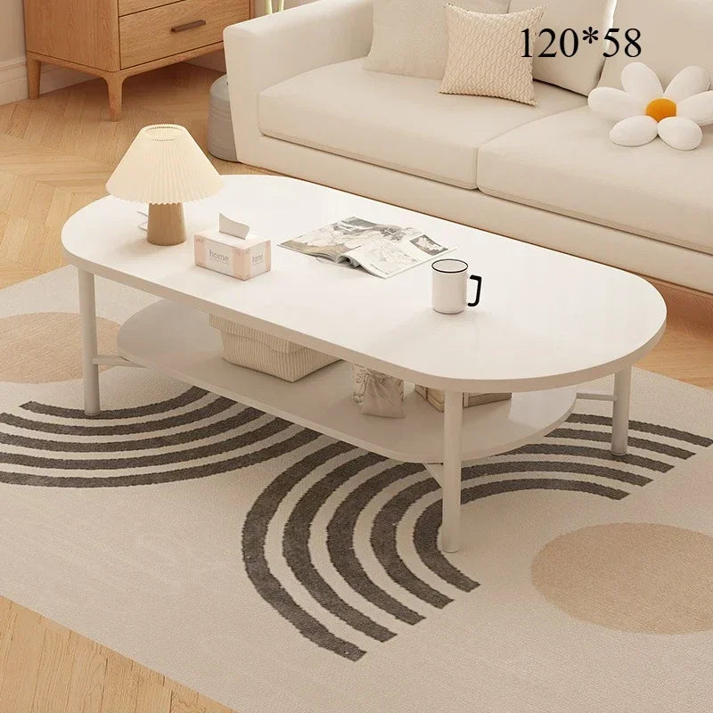 Coffee table small apartment living room household sofa tea table oval table small table by HARMONYA STORE