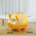 Creative Golden Pig Ceramic Piggy Bank 2023 New Kids Coin Bank Cute Cartoon Piggy Bank Gift Craft Money Box Savings Home Decor by HARMONYA STORE