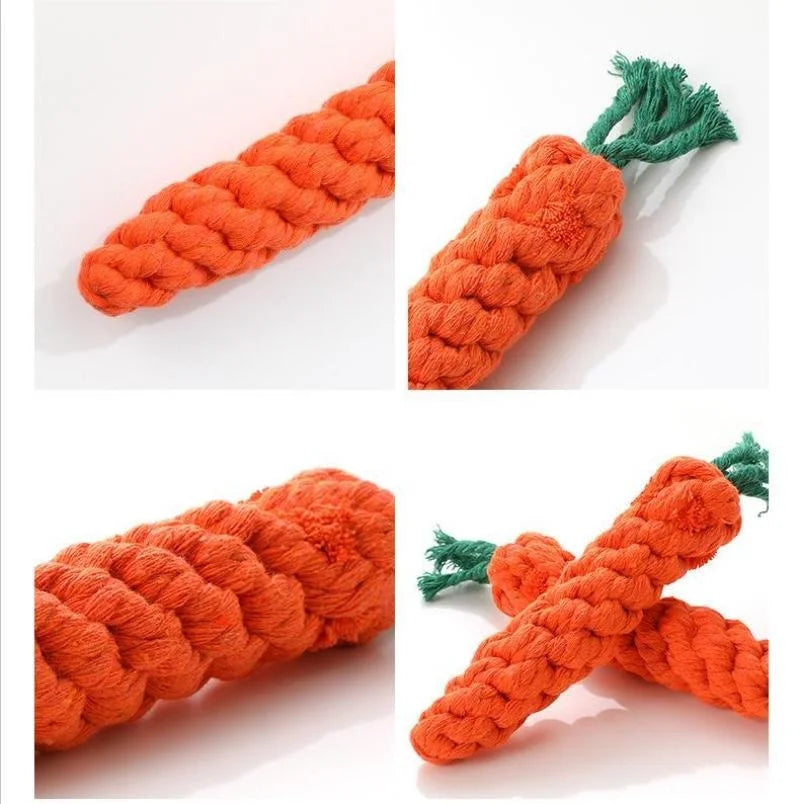1pc Pet Knot Toy for Dog and Cat Carrot Shape Dog Chew Toys Cotton Rope Toys for Indoor Dogs Cat Toys Dog Accessories by HARMONYA STORE