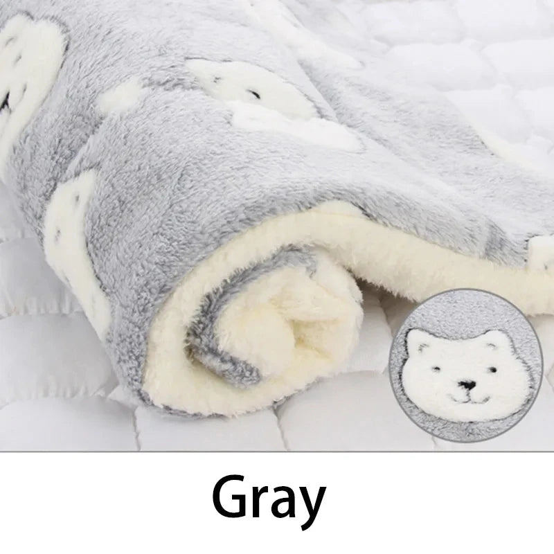 Flannel Pet Sleeping Mat Dog Bed Cat Litter Puppy Bed Dog Sofa Lovely Mattress Cushion for Small Large Dog Blanket For Winter HARMONYA STORE