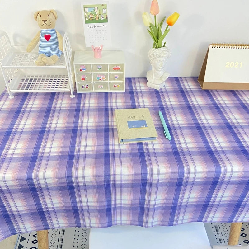 Plaid Tablecloth Table Cloth Desk Mat Dust-proof Dining Table Cloth Furniture Protector Picnic Mat Tapete Dressing Table Mat by HARMONYA STORE