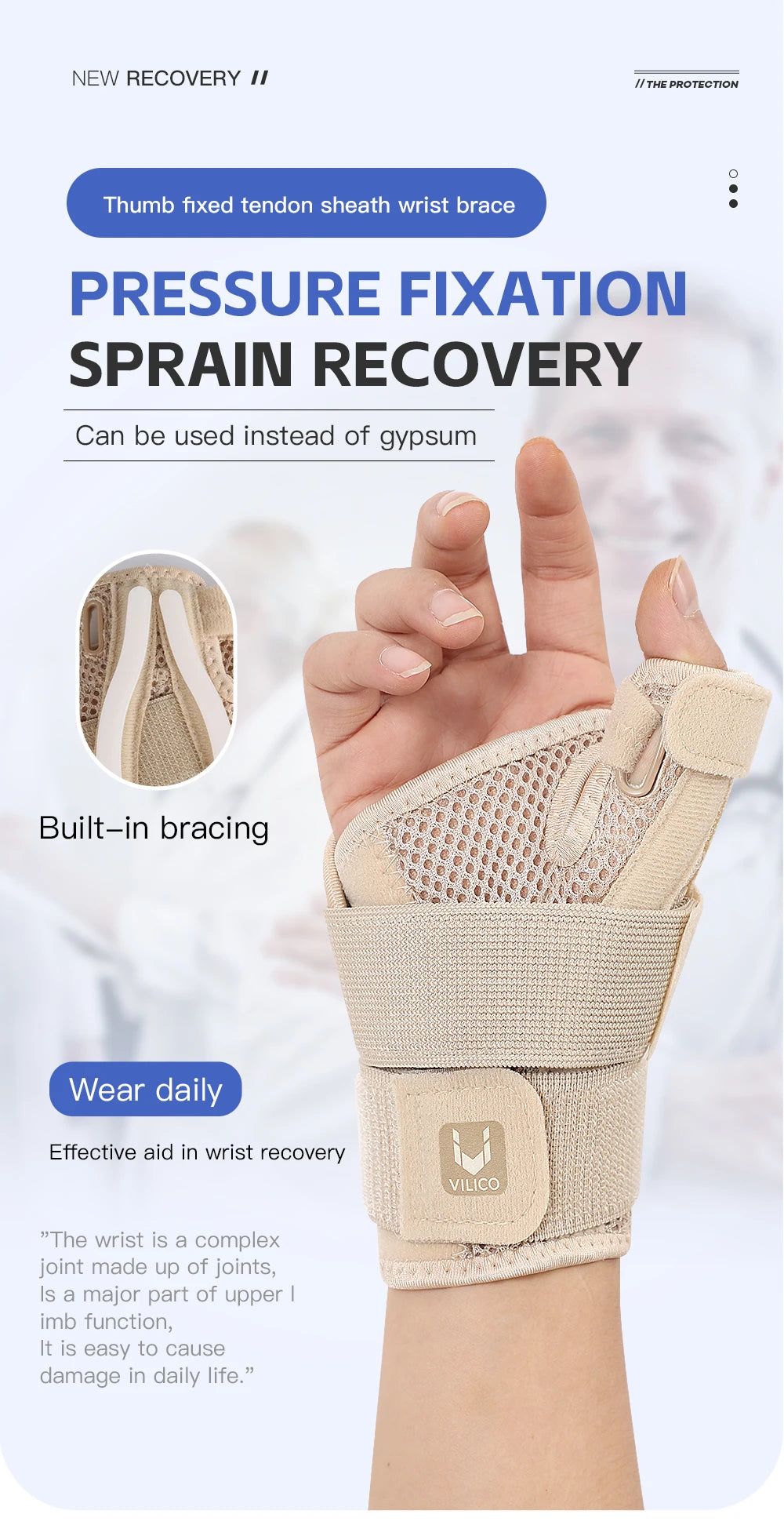 1Pc Professional Wrist Support Splint Arthritis Band Belt Carpal Tunnel Wrist Brace Sprain Prevention Wrist Protector for Fitnes by HARMONYA STORE