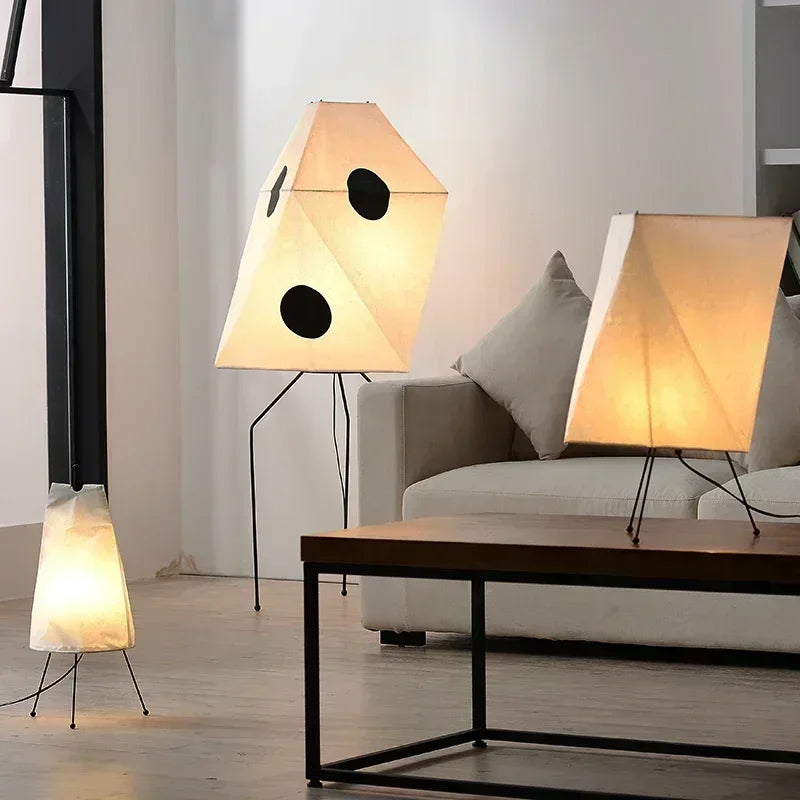 Japanese-style Noguchi Isamu Tea Room Rice Paper Floor Lamp Hotel Bedroom Study Home Decorate Surprised Style Design Table Lamps by HARMONYA STORE