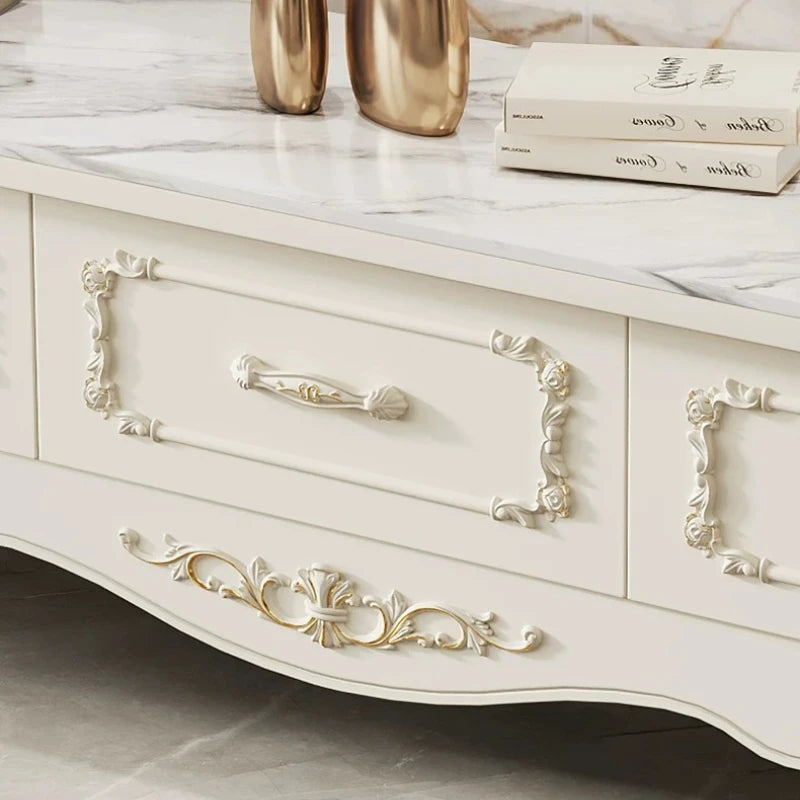 Home Light luxury modern simple 140cm coffee table 180cm TV cabinet combination set side tables tv stand living room furniture by HARMONYA STORE