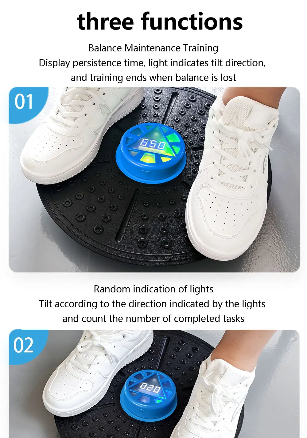 QUELING Smart Balance Board with Guidance Light - Full-Spectrum Training Equipment for Rehabilitation, Recovery, and Home Fitnes by HARMONYA STORE