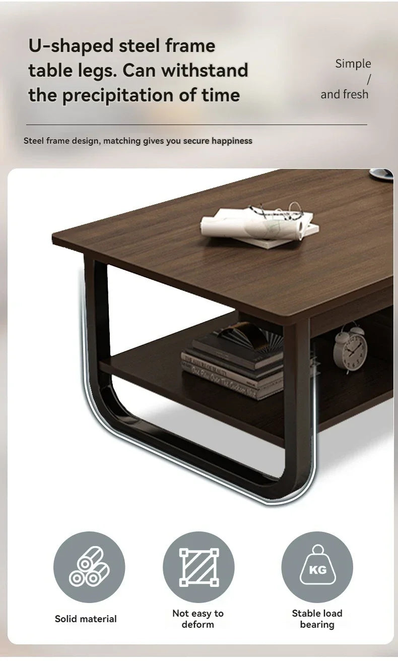 Modern minimalist coffee table, small apartment, living room, sofa, nearby balcony, tea table, rental room, rectangular tea tabl by HARMONYA STORE