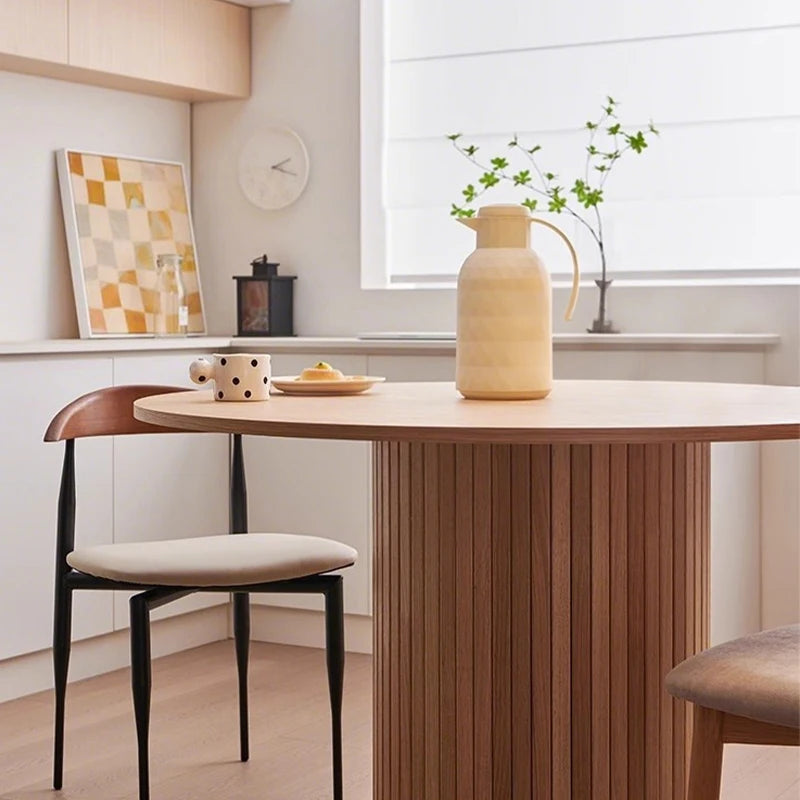 Table Kitchens Dining Room Furniture Restaurant Large Complete Wooden Round Dining Tables by HARMONYA STORE