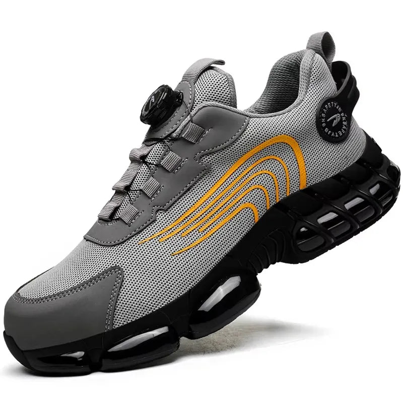 Rotating Button New Safety Shoes Men Anti-smash Anti-puncture Work Shoes Fashion Men Sport Shoes Security Protective Boots Men by HARMONYA STORE
